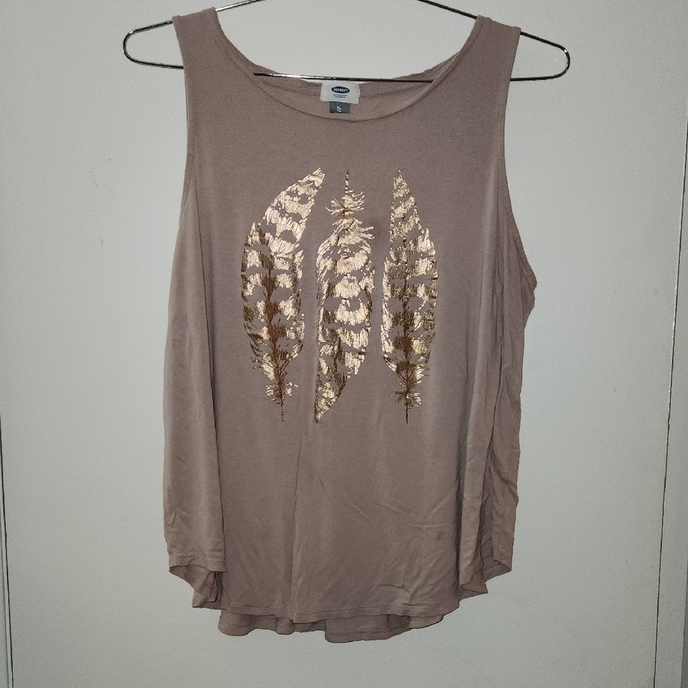 Old Navy Brown Relaxed Graphic Tank Top